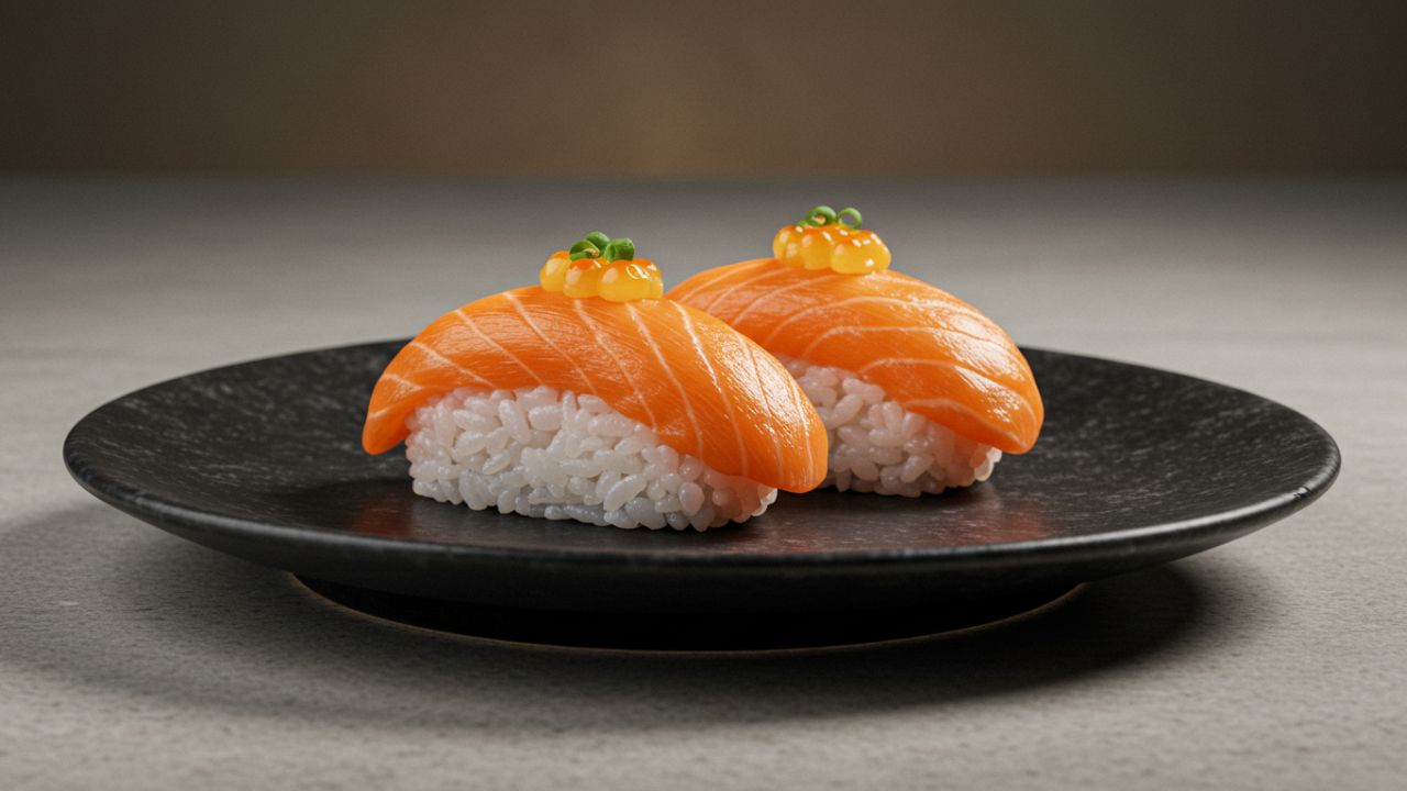 sushi order topped with salmon nyt
