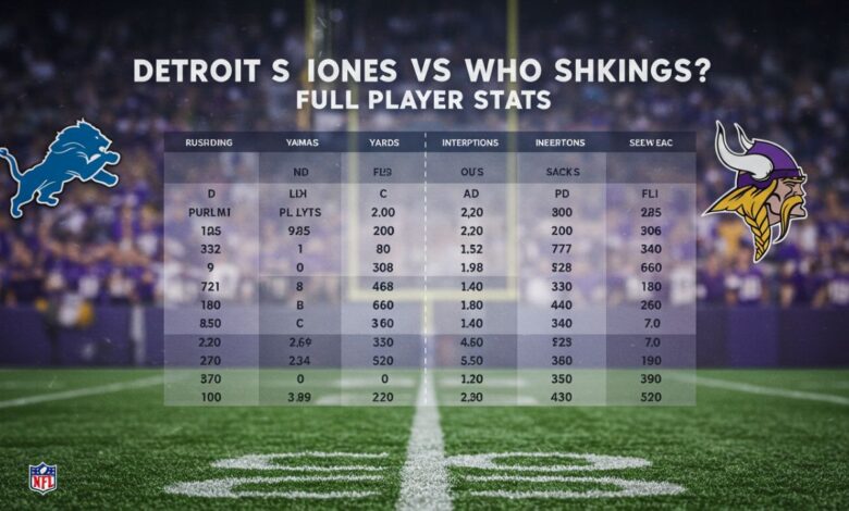 detroit lions vs minnesota vikings match player stats