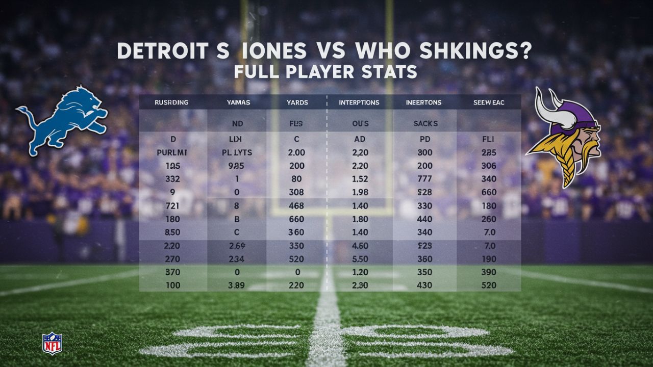 detroit lions vs minnesota vikings match player stats