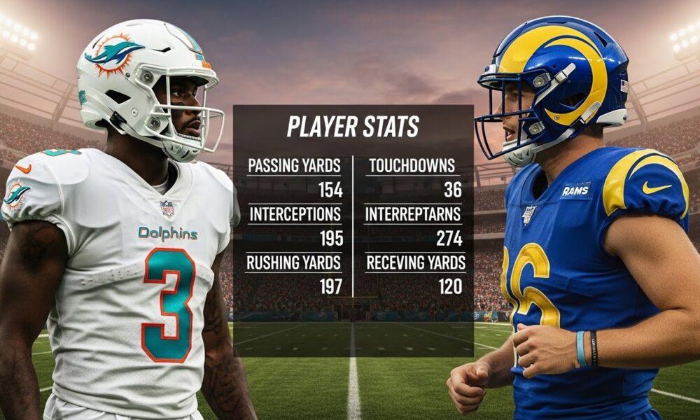 Miami Dolphins vs Los Angeles Rams match player stats