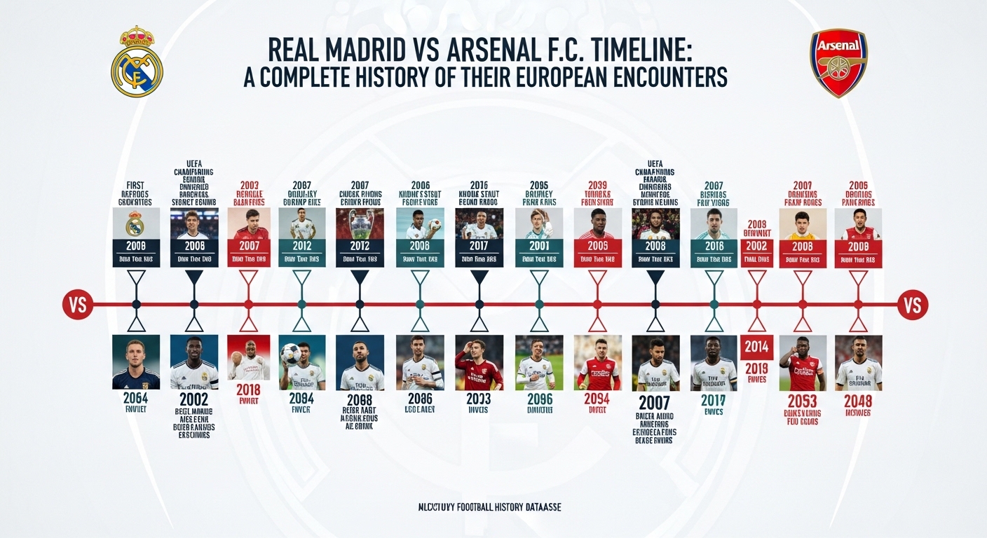 real madrid vs arsenal f.c. timeline