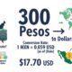  Converting 300 pesos to dollars