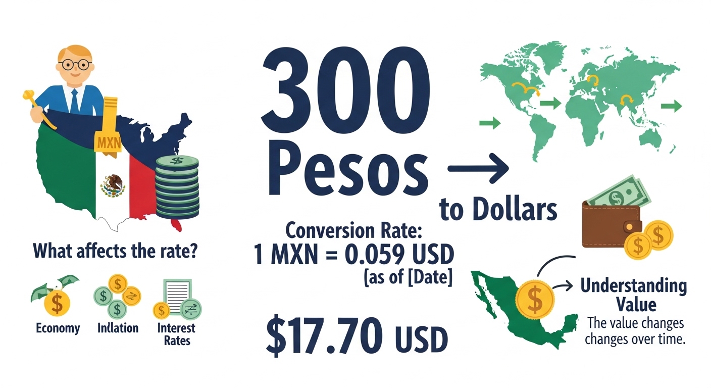  Converting 300 pesos to dollars