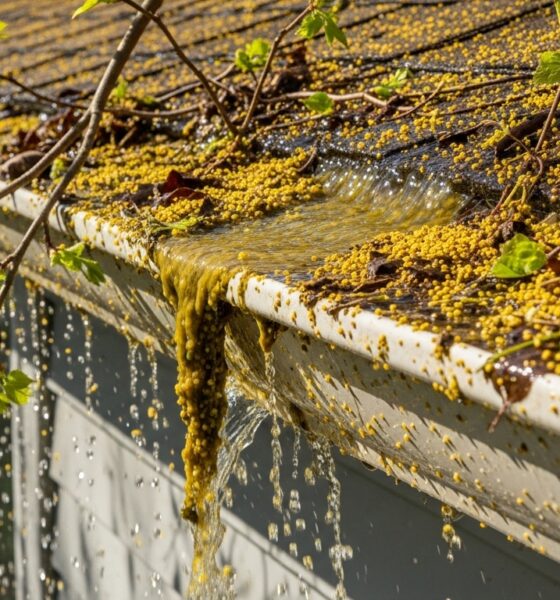 How Spring Pollen and Organic Buildup Affect Roof Drainage